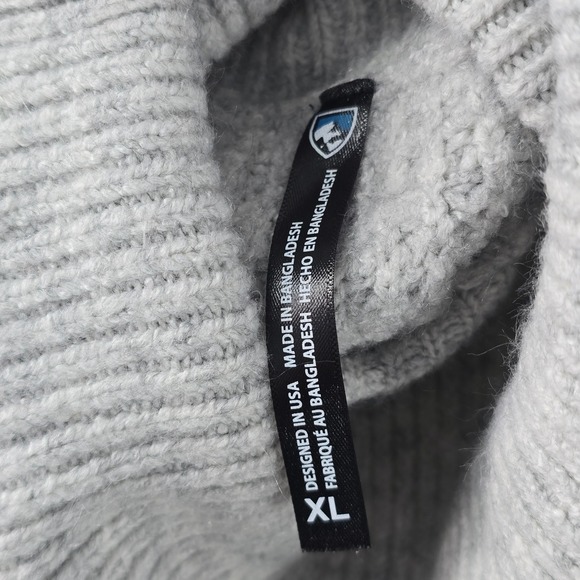 Kuhl Womens Gray Waffle Knit Turtleneck Sweater High Low Hem 4411 XL - Picture 5 of 8